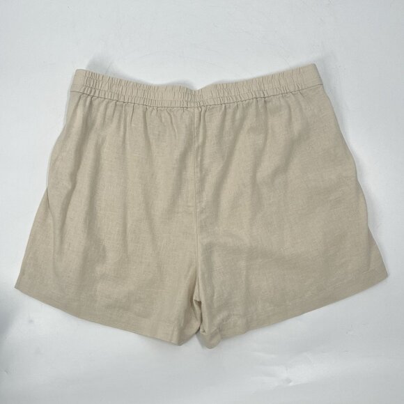 J Crew Linen Pull On Shorts Cream Sz Large NWT BY442 - Picture 4 of 6